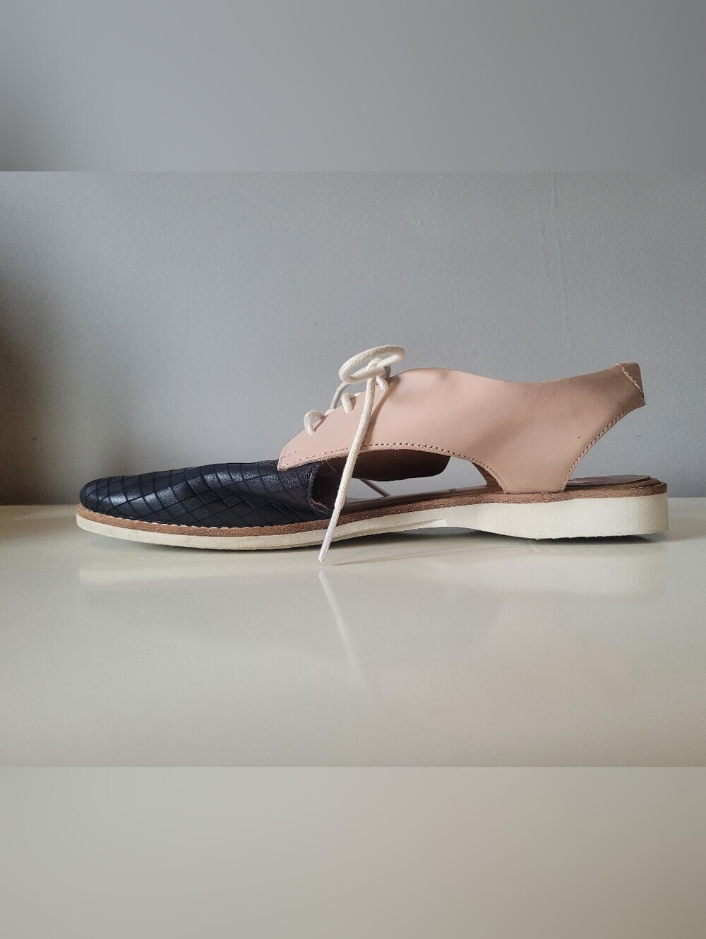 Rollie Derby Slingback In Scored Navy/Snow Pink, VGUC, Size 39 - Picture 6 of 10